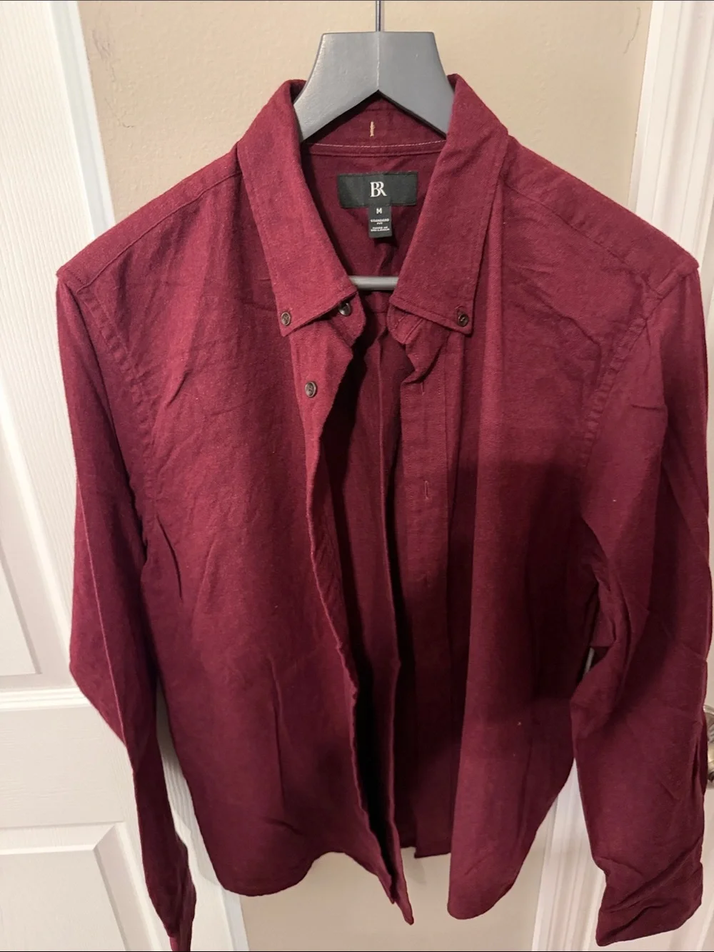 Banana Republic Men's Burgundy Lightweight Button-Up Shirt Jacket
